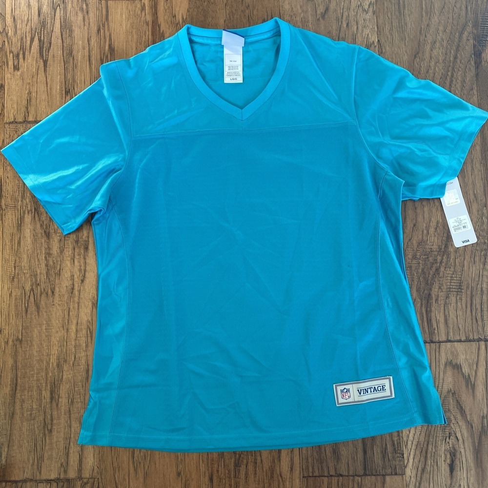 NFL Miami Dolphins Football Jersey Pro Line Vintage‎ NWT Teal Blank Sz Women's L